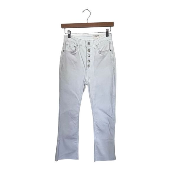 NWT Rag & Bone | Casey High Rise Ankle Cropped Flare White 25 - Picture 6 of 16